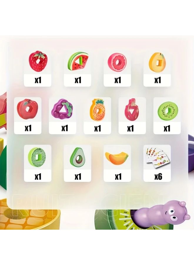 Fruit Skewer Game Beading Kit For Kids With 6 Activity Cards Fine Motor Skills Gift - Image 5